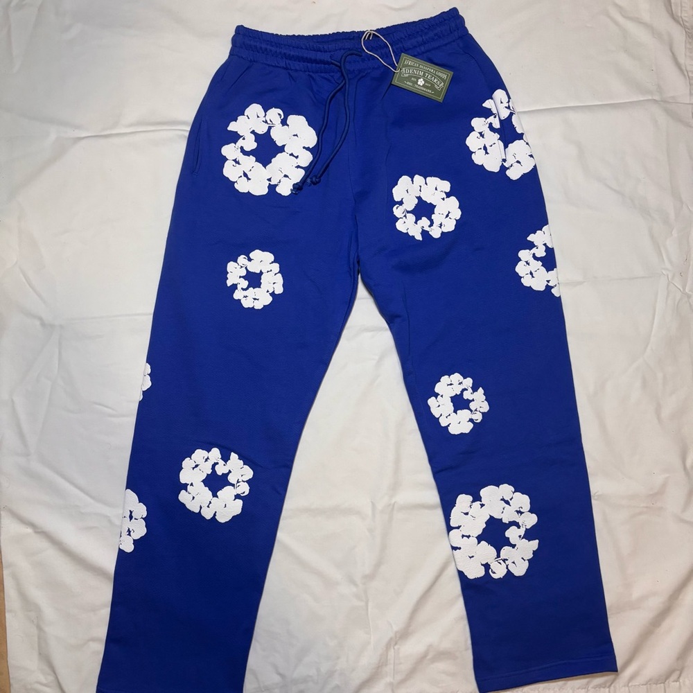 Demin Tears Royal Blue Sweatpants || Size M